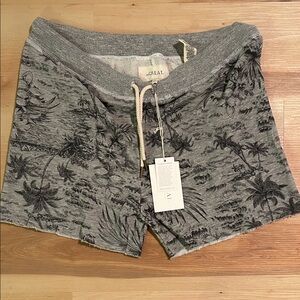 THE GREAT. Gray Floral Women's Athletic Shorts